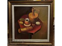 Toma Trifonovski-"Time for coffee"-oil paints-signed