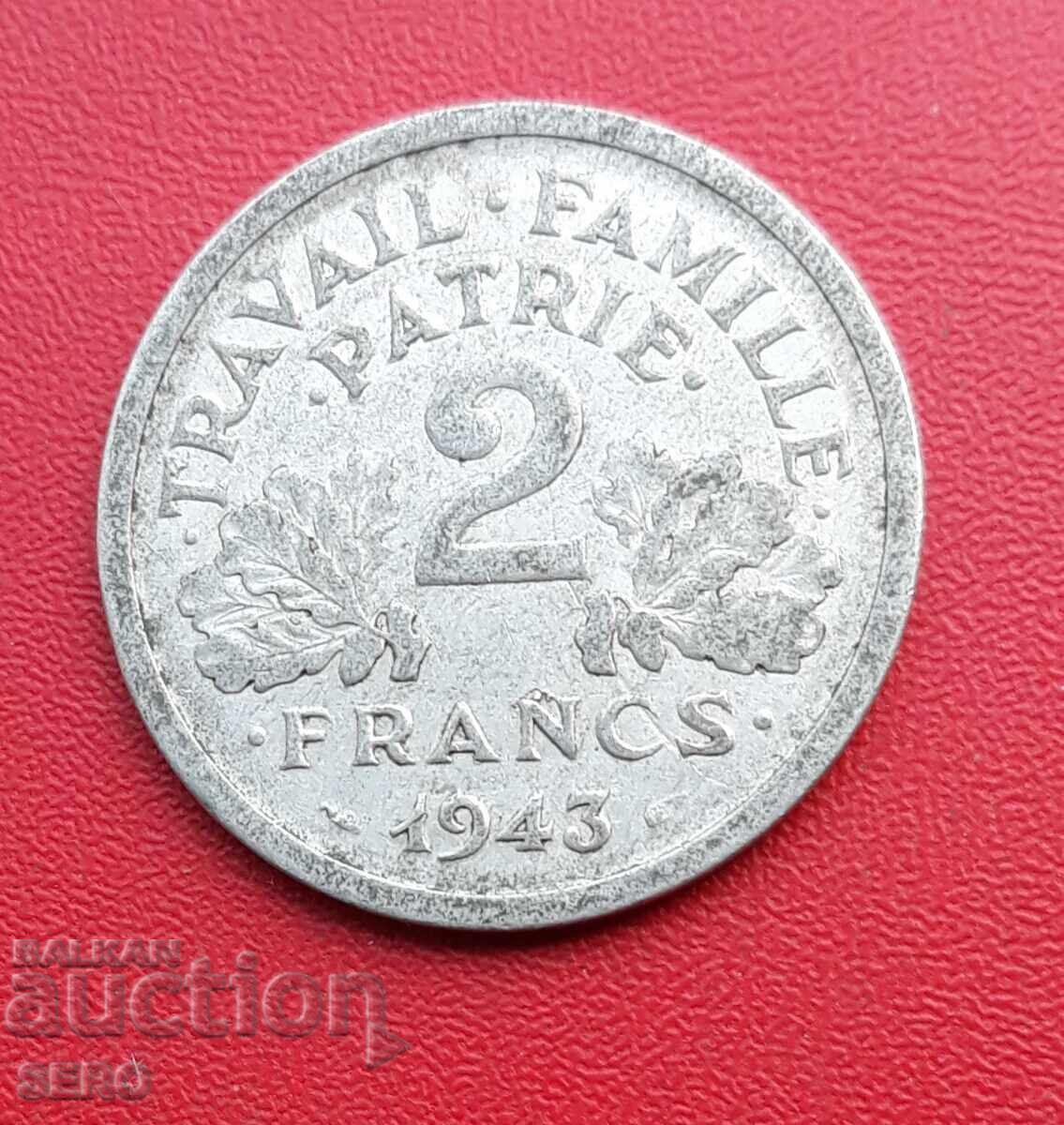 Franța/ocupația germană/-2 franci 1943 Franța/ocupația germană/-2 franci 1943