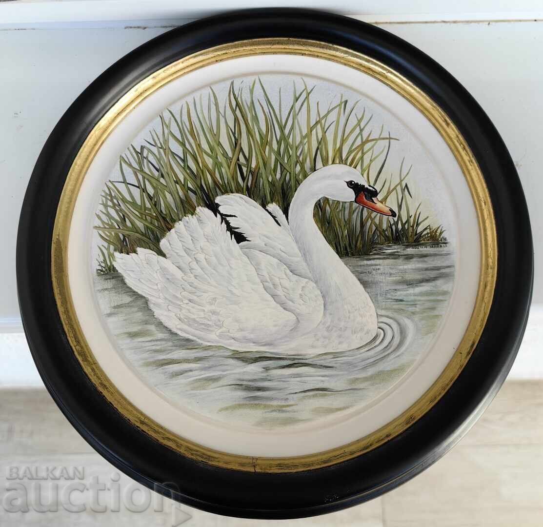 FARFURIE PORȚELAN LEBĂDĂ TABLOU DECORATIV DE PERETE CADOU CU TEXT - 5