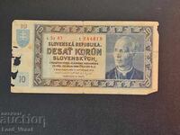 Slovacia 10 Coroane 1939 (Republica Slovacă) G-VG