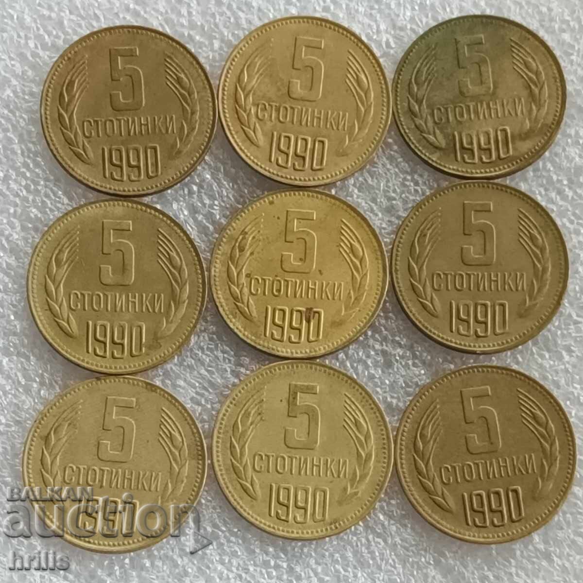 5 STOTINKI 1990 - 9 BUCĂȚI 5 STOTINKI 1990 - 9 BUCĂȚI