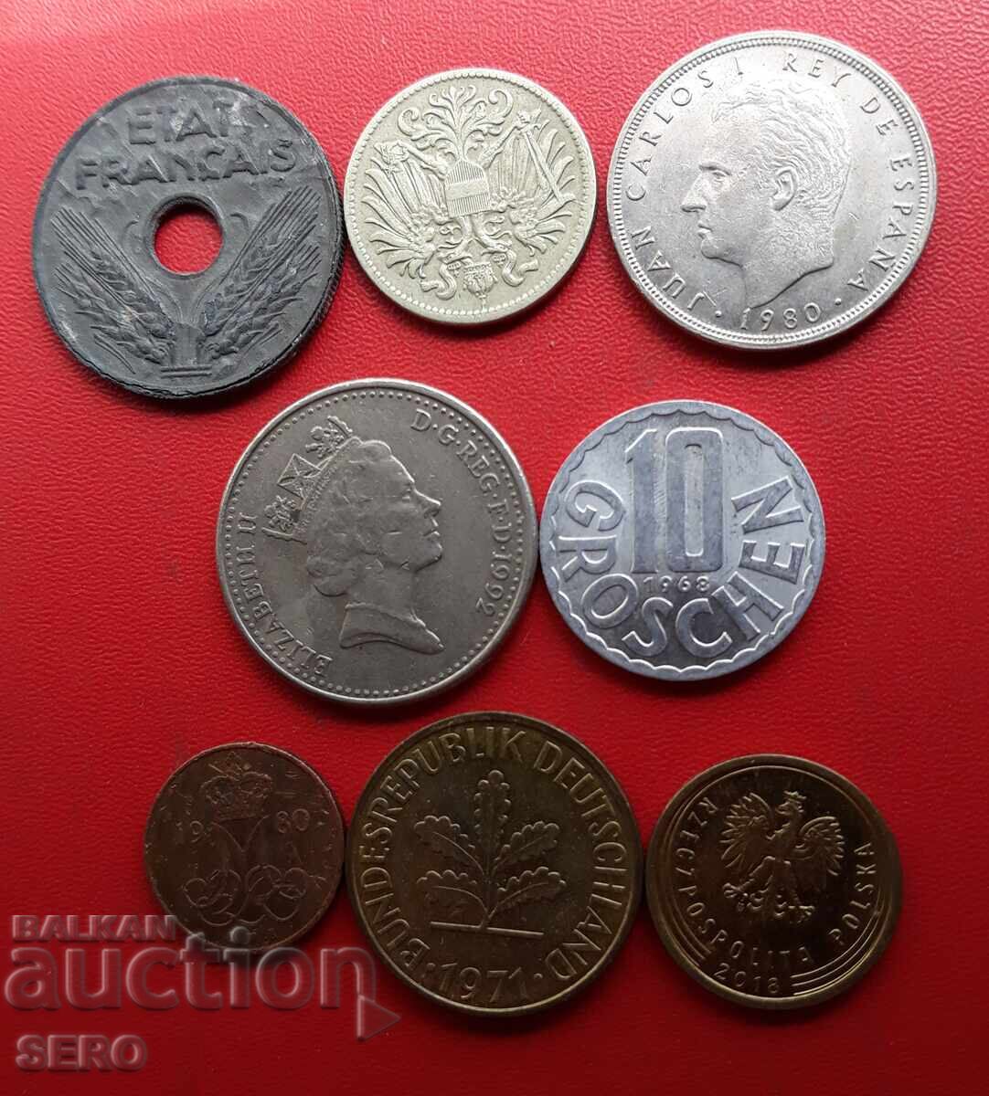 Lot mixt de 8 monede cu preț € 0.50 | 0.98 BGN