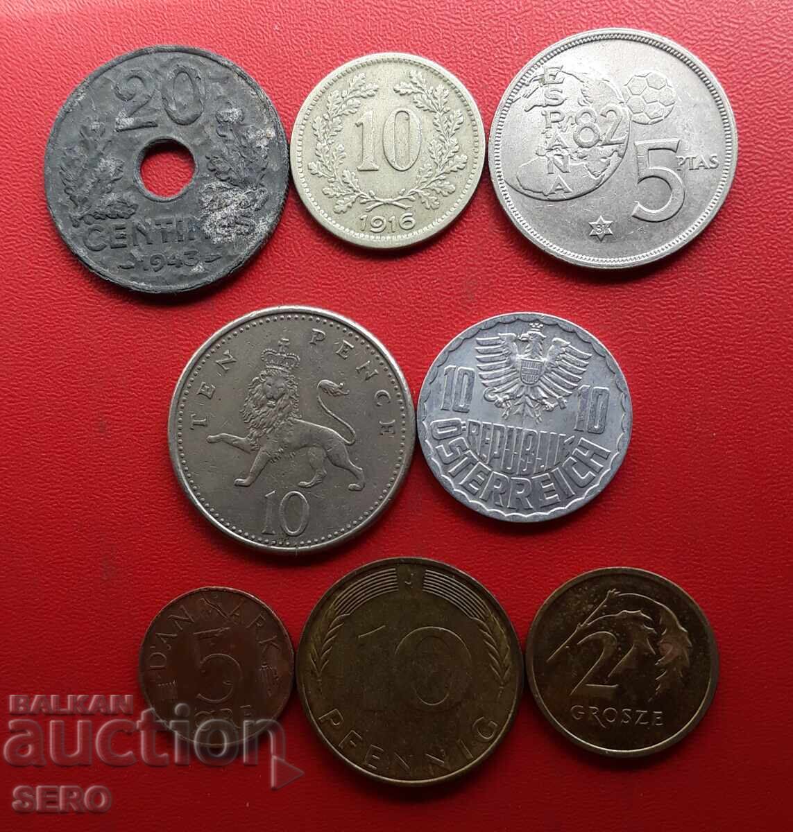 Lot mixt de 8 monede