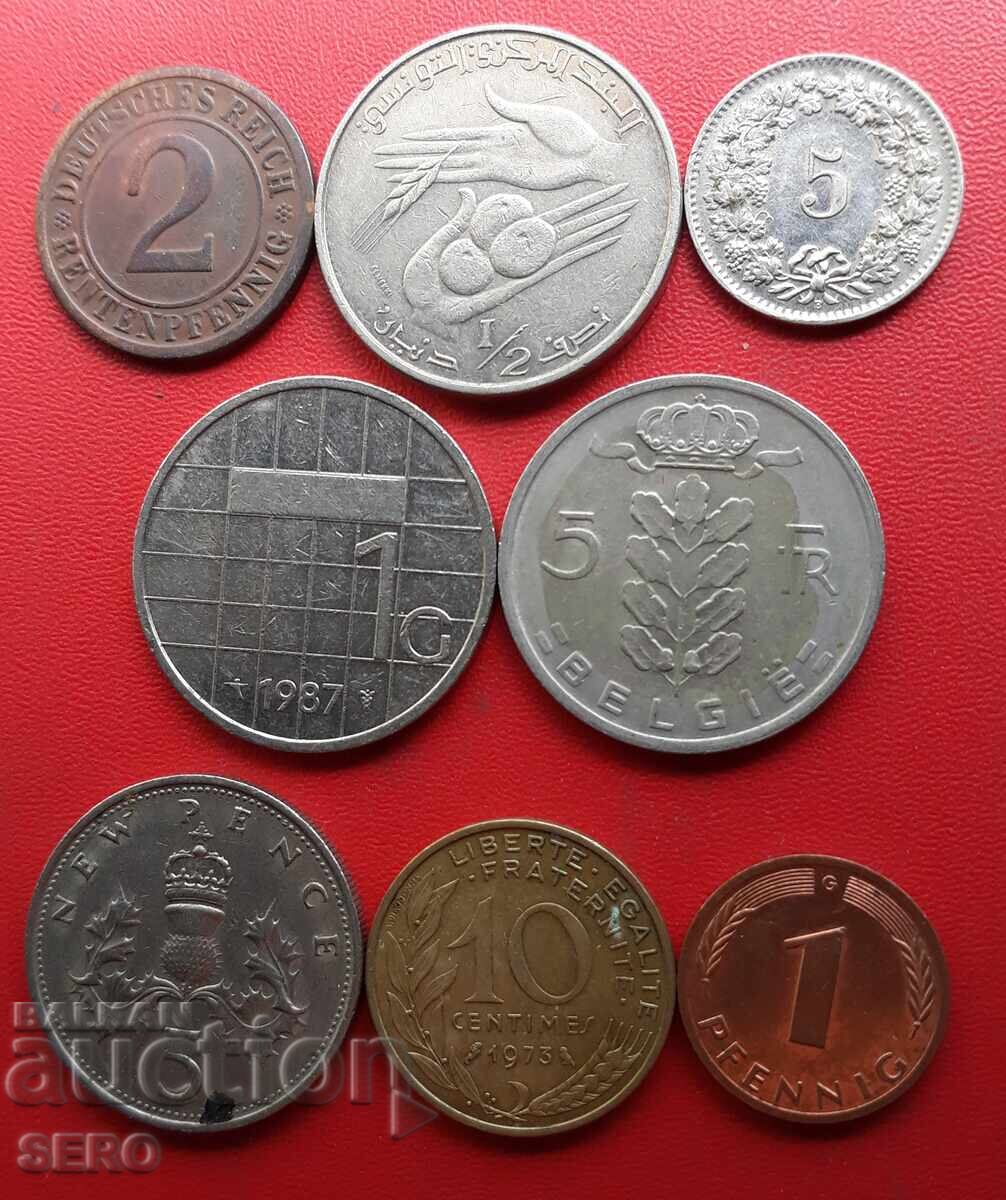 Lot mixt de 8 monede