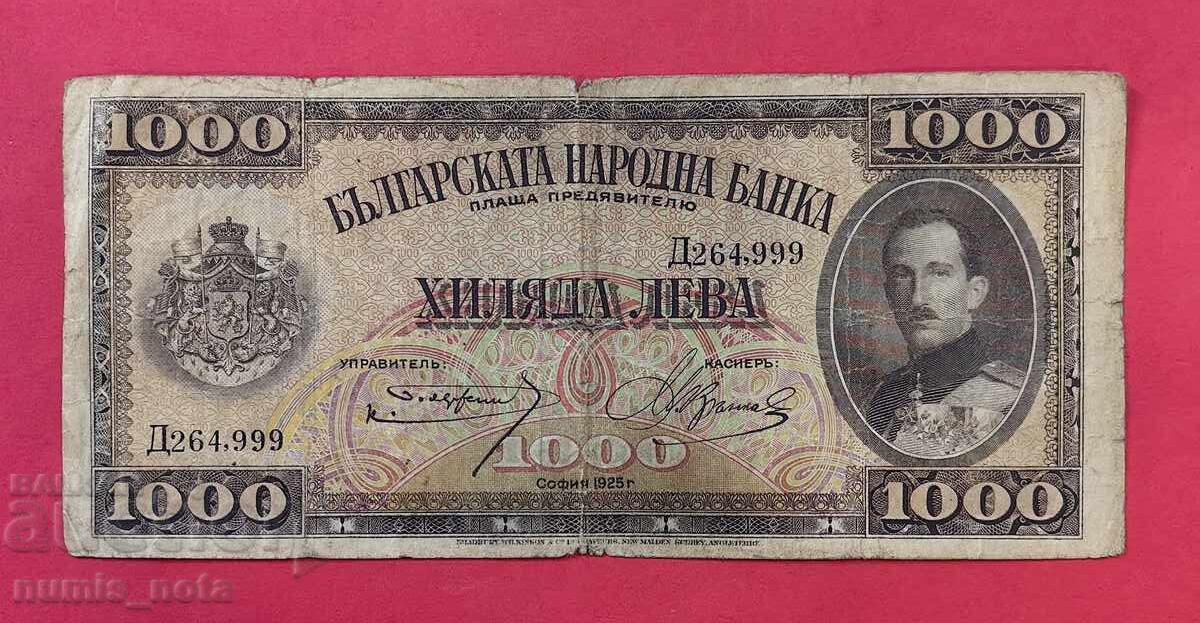 1000 leva 1925 anul III Bulgaria