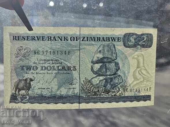 Аукцион Зимбабве 2 Долара 1994 UNC Аукцион Зимбабве 2 Долара 1994 UNC