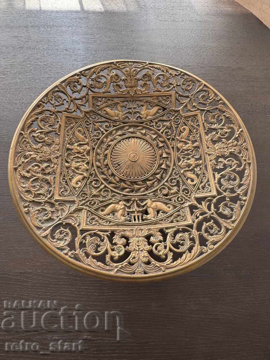 Antique French fruit bowl, bronze - 7