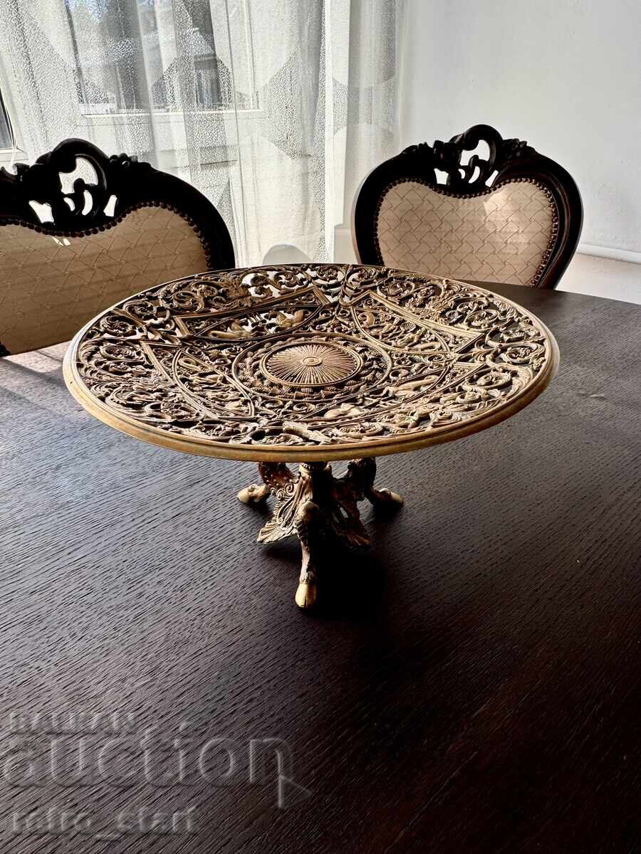 Antique French fruit bowl, bronze