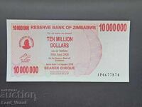 Zimbabwe 10 000 000 Dolari 2008 - Cec la purtător UNC