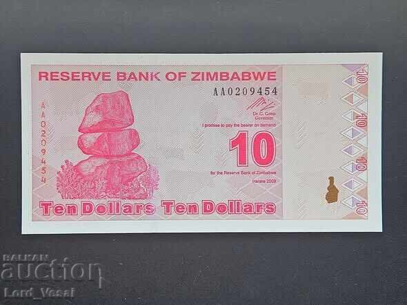Zimbabwe 10 Dolari 2009 UNC