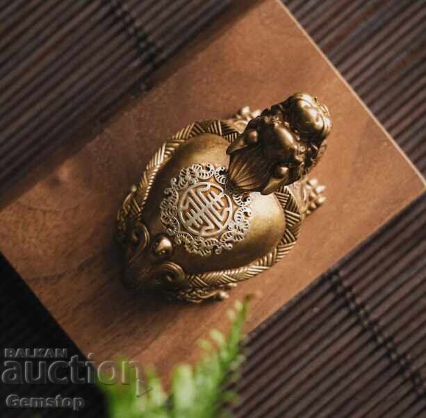 Livrarea BC! 42g broască țestoasă dragon din bronz/alamă de la 1lv!