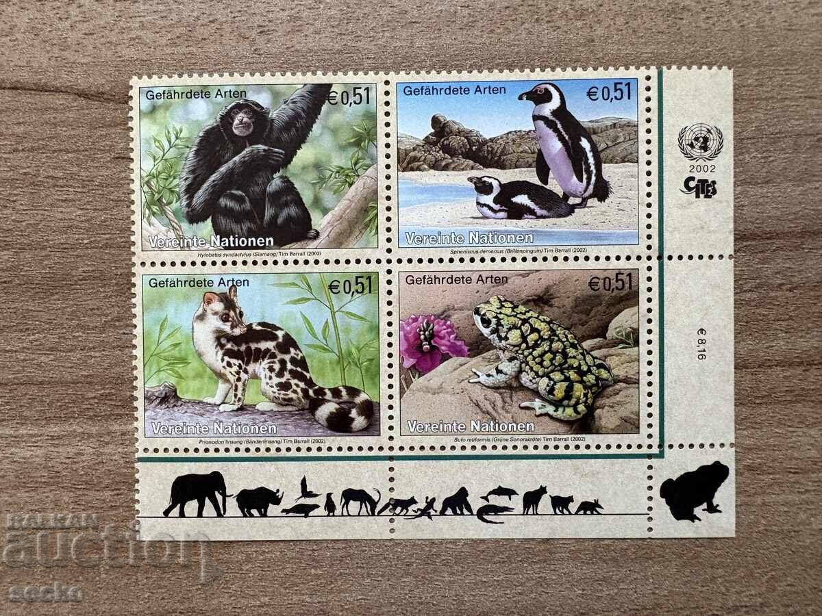 UN Vienna - Endangered Animals (2002) MNH