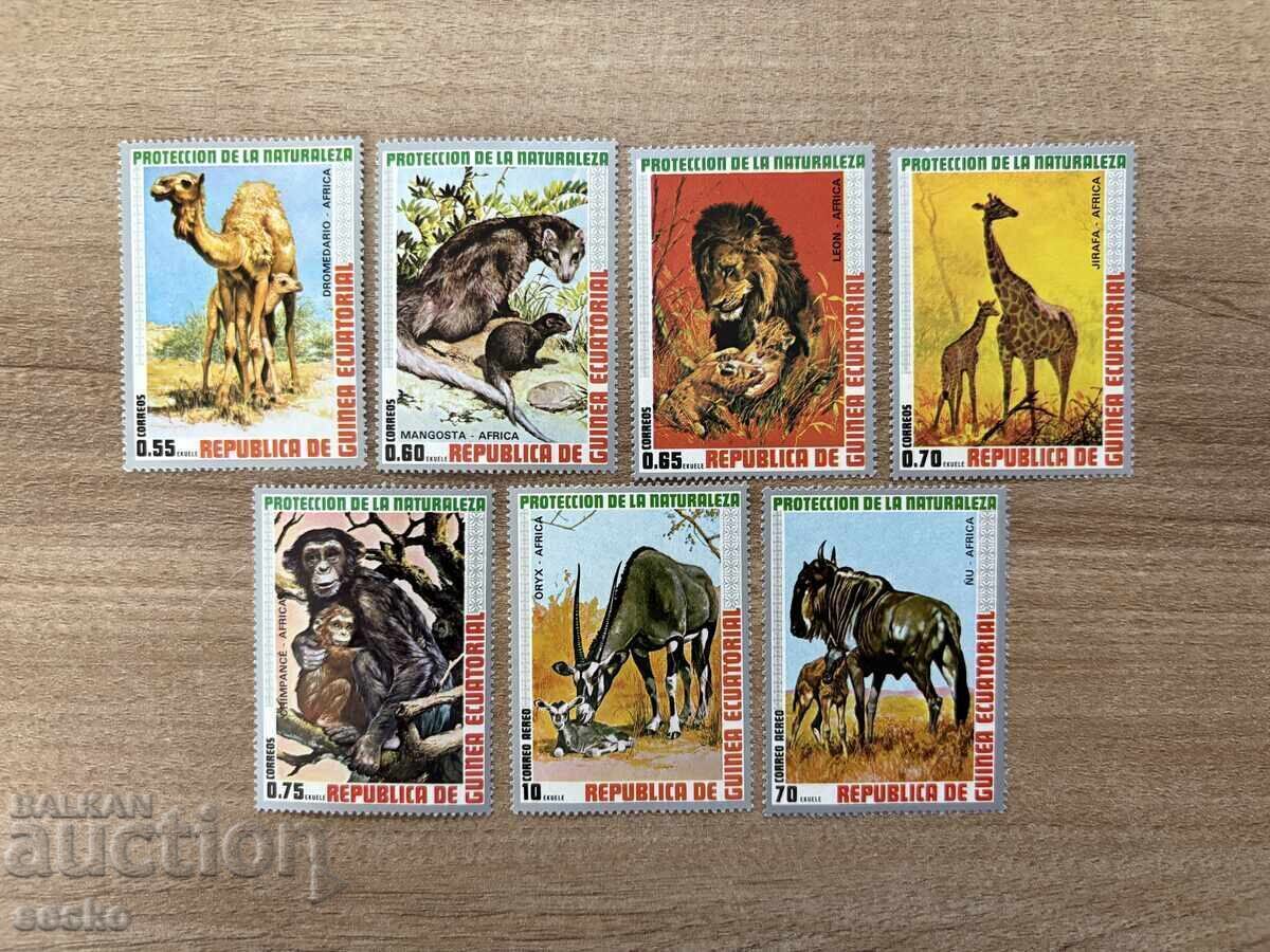 Guineea Ecuatorială - Animale africane (1974) MNH Guineea Ecuatorială - Animale africane (1974) MNH