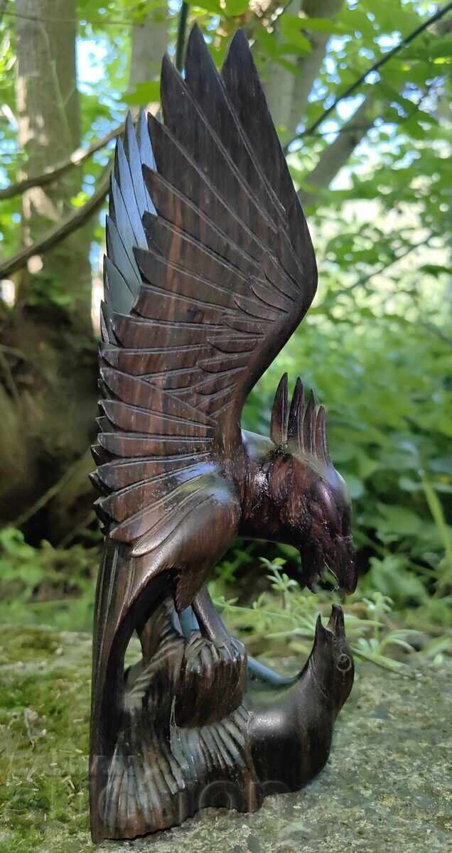 FIGURINĂ DIN LEMN SCULPTURĂ PĂSĂRI PASĂRE VULTUR - 5