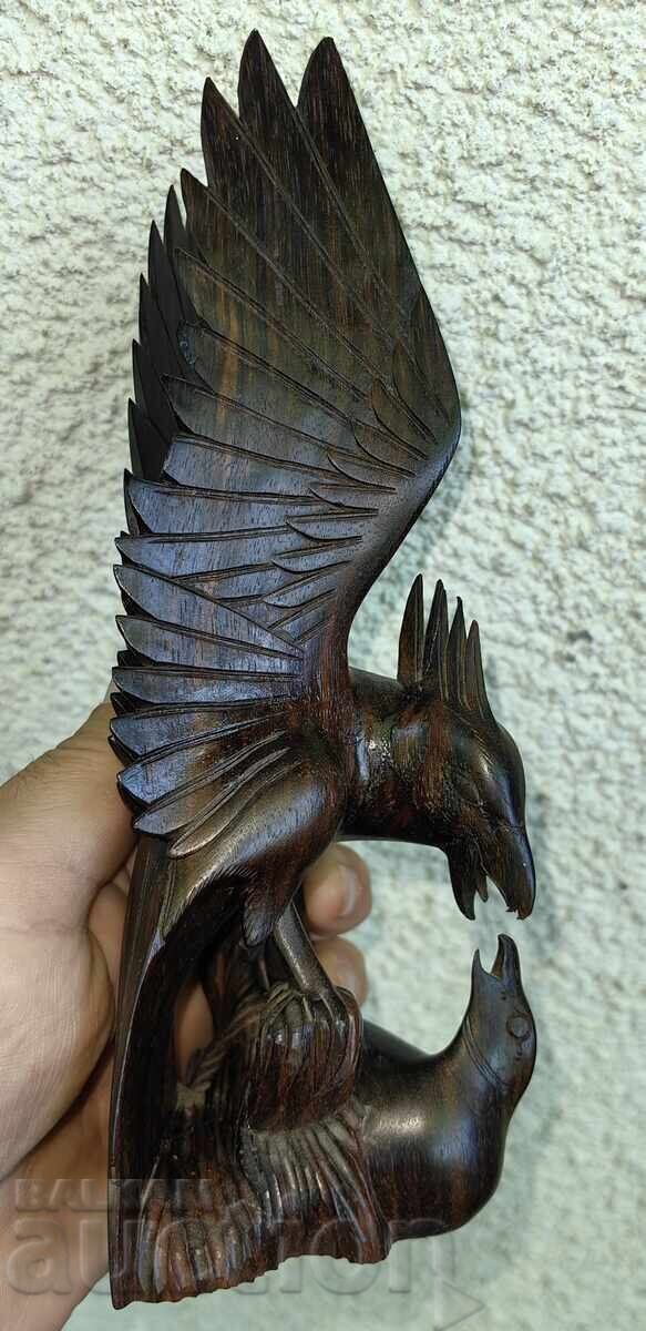 FIGURINĂ DIN LEMN SCULPTURĂ PĂSĂRI PASĂRE VULTUR - 6