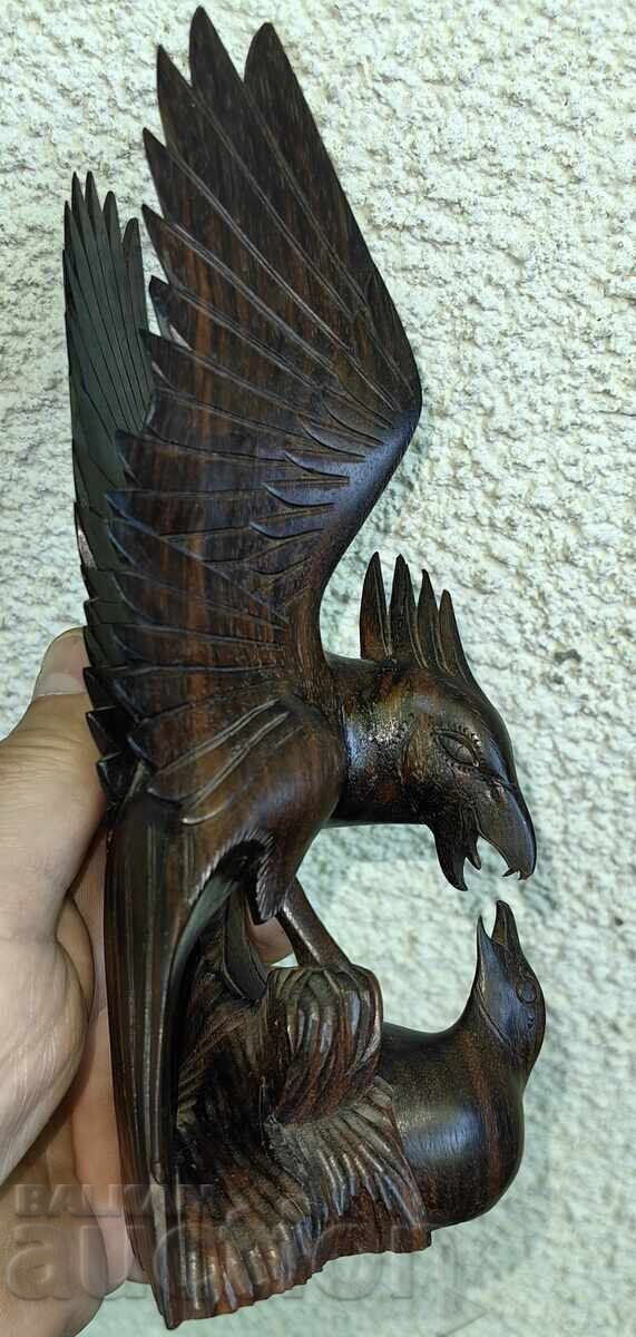FIGURINĂ DIN LEMN SCULPTURĂ PĂSĂRI PASĂRE VULTUR - 7