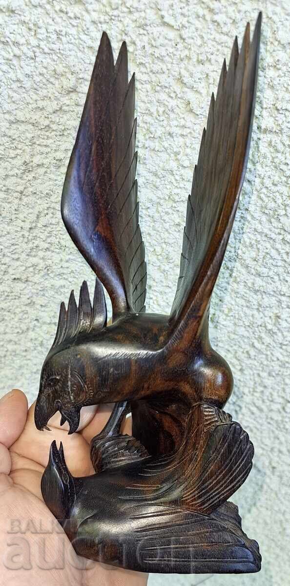 FIGURINĂ DIN LEMN SCULPTURĂ PĂSĂRI PASĂRE VULTUR