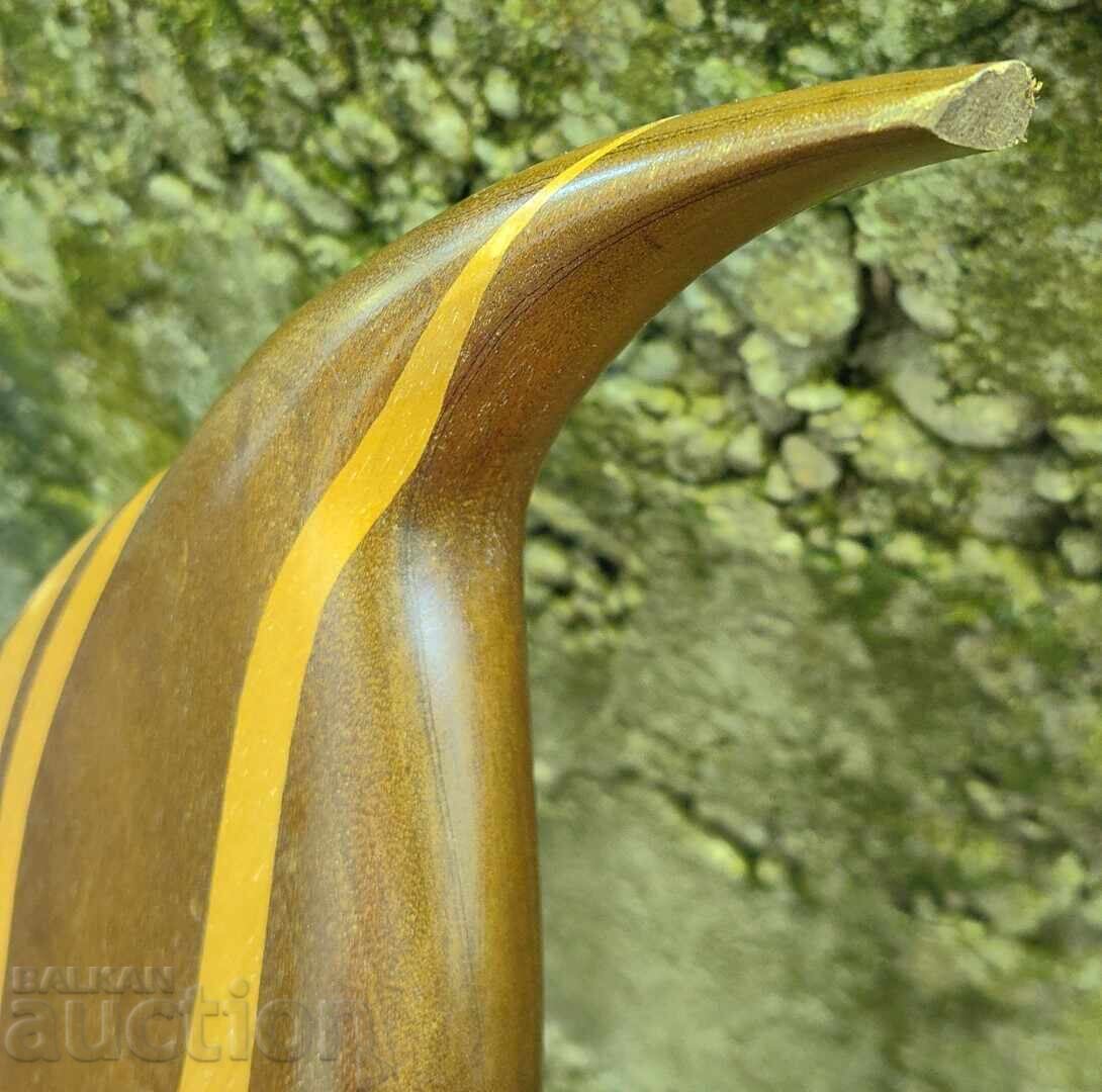 Licitație FIGURINĂ MARE DIN LEMN SCULPTURĂ PEȘTE MIC DEFECT