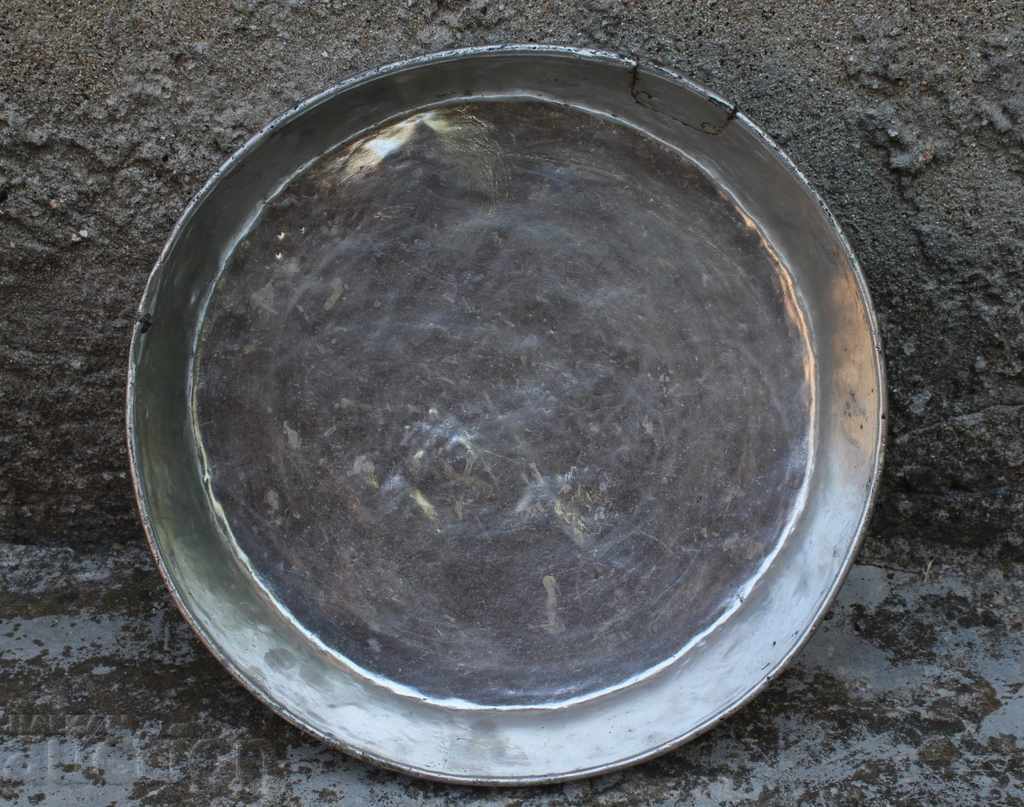 Tavă de cupru cositorită VECHE CUPRU METAL BANIȚĂ