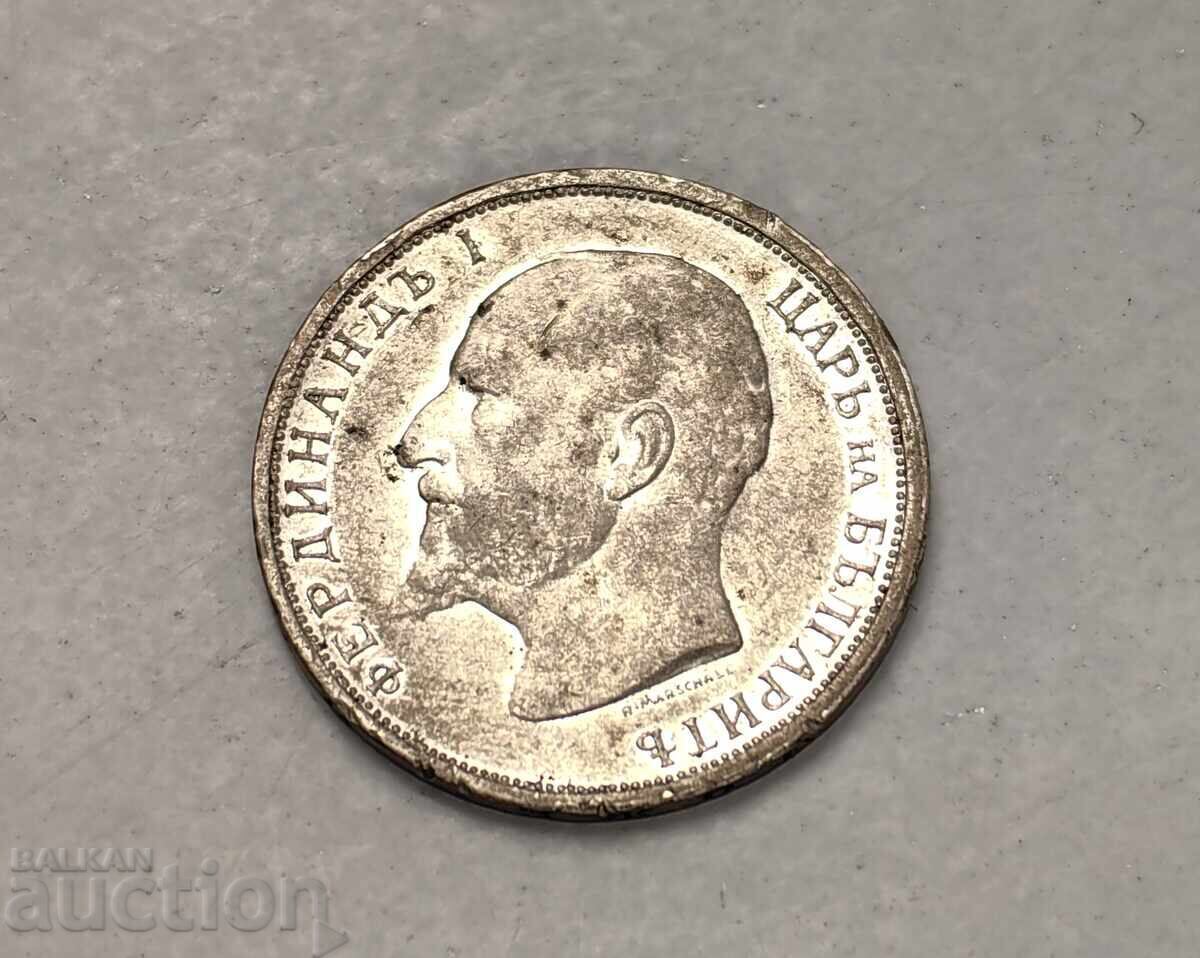 Licitație 1913 1 LEV MONEDĂ DE ARGINT BULGARIA ARGINT PENTRU COLECȚIE