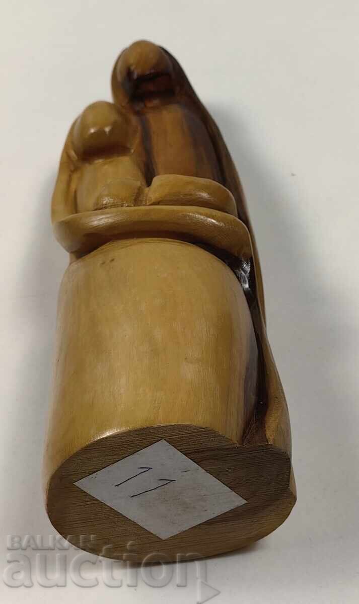 Licitație MAMA COPIL STILIZAT FIGURA DIN LEMN STATUETA SCULPA