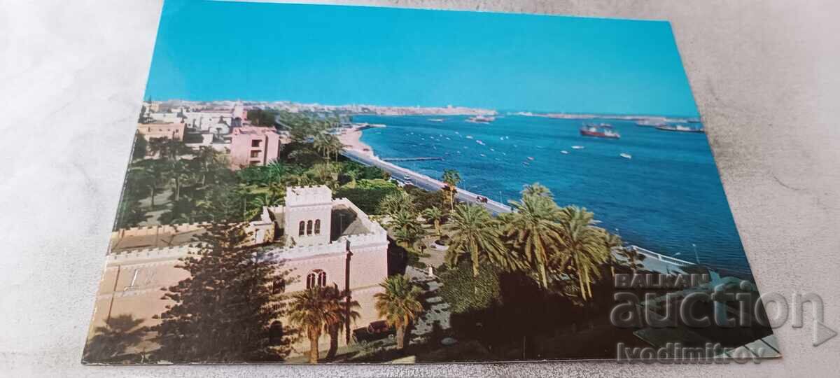 Carte poștală Tripoli vedere la malul mării 1981