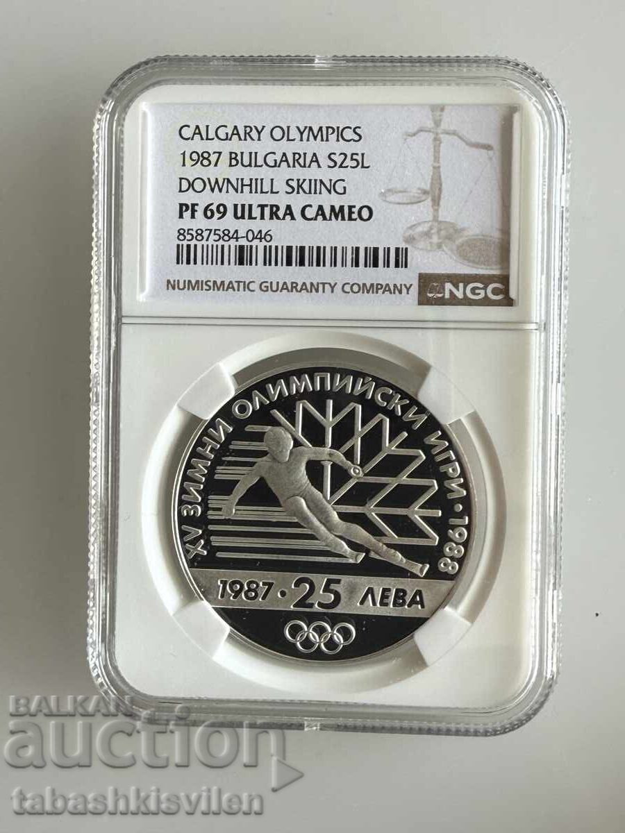 25 Leva 1987 Ski NGC PF 69