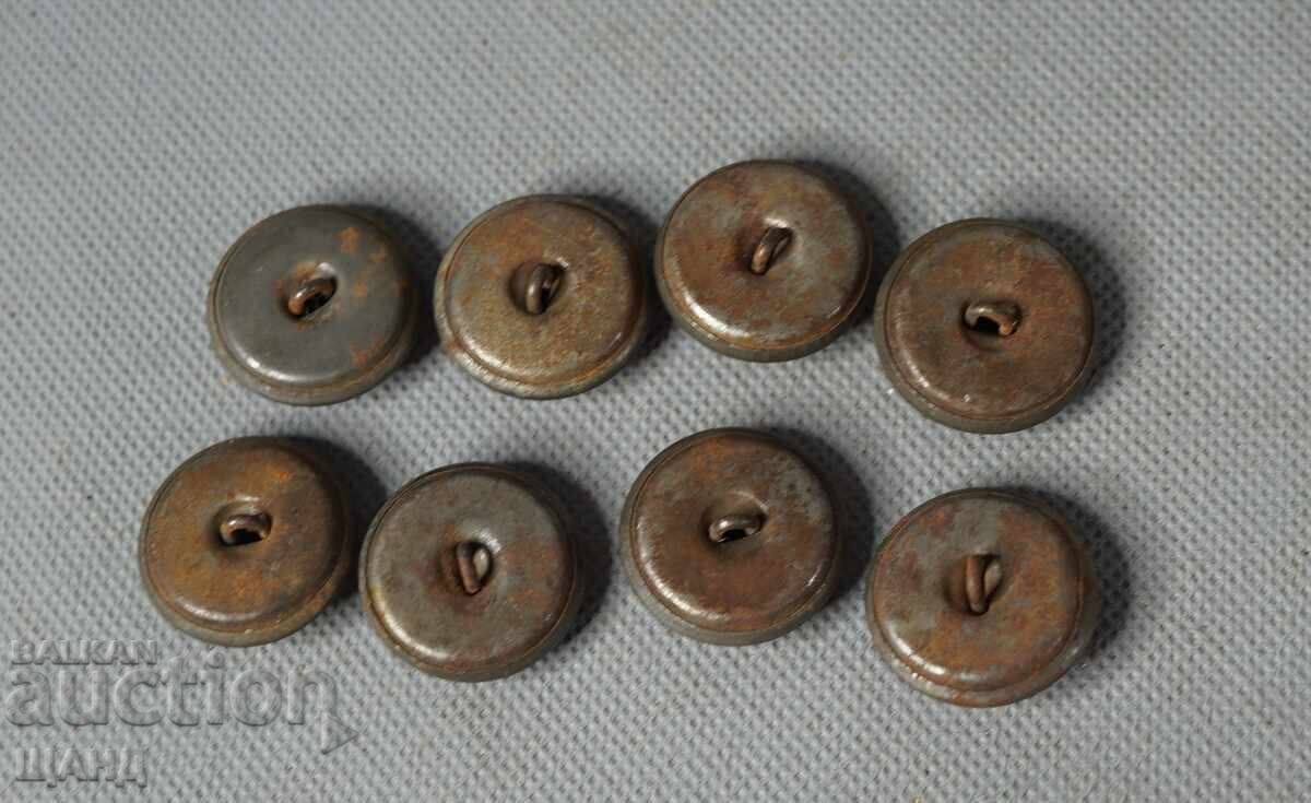 Set 8 nasturi vechi de paradă uniformă CFR 22 mm Bulgaria cu preț € 1.75 | 3.42 BGN Set 8 nasturi vechi de paradă uniformă CFR 22 mm Bulgaria cu preț € 1.75 | 3.42 BGN
