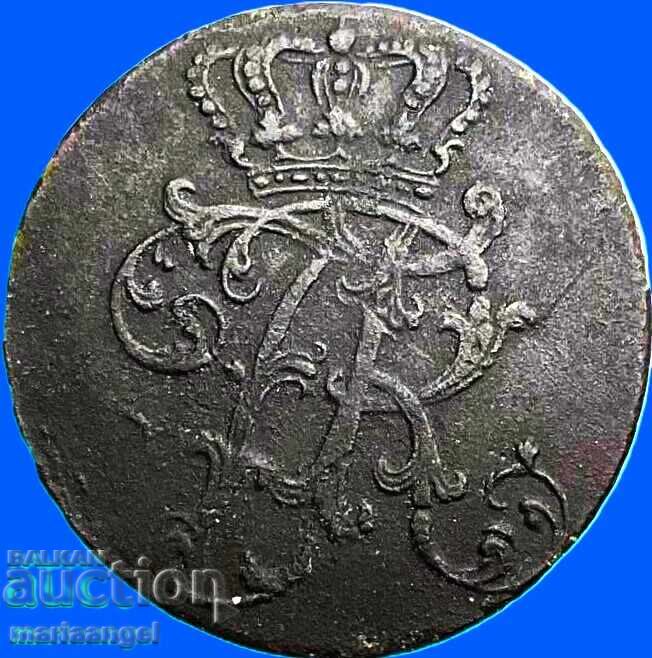 Licitație 3 pfennigi 1761 Germania Prusia A - Berlin regele Friedrich II