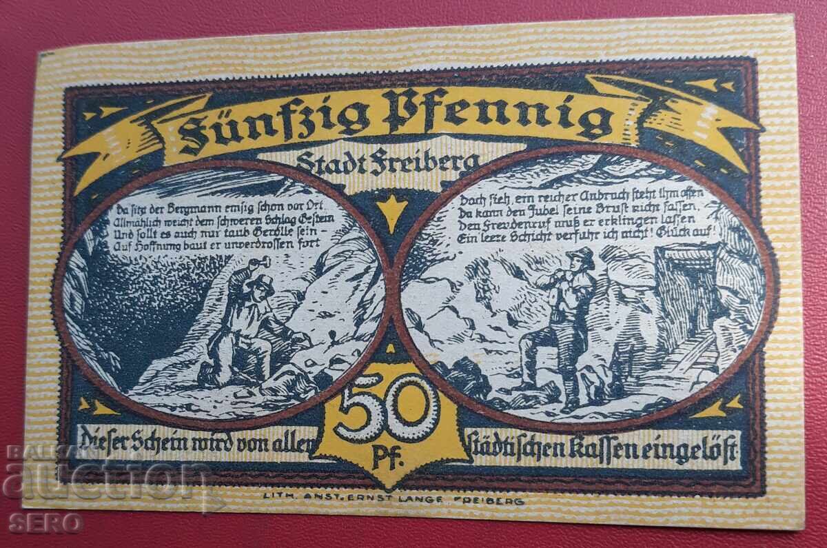 Bancnota-Germania-Saxonia-Freiberg-50 pfennig 1921