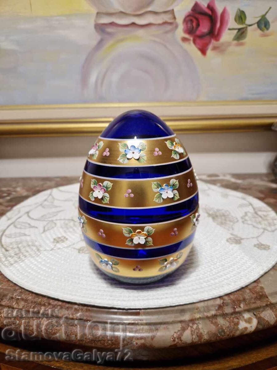 Licitație Minunată bombonieră antică din cristal de Boemia