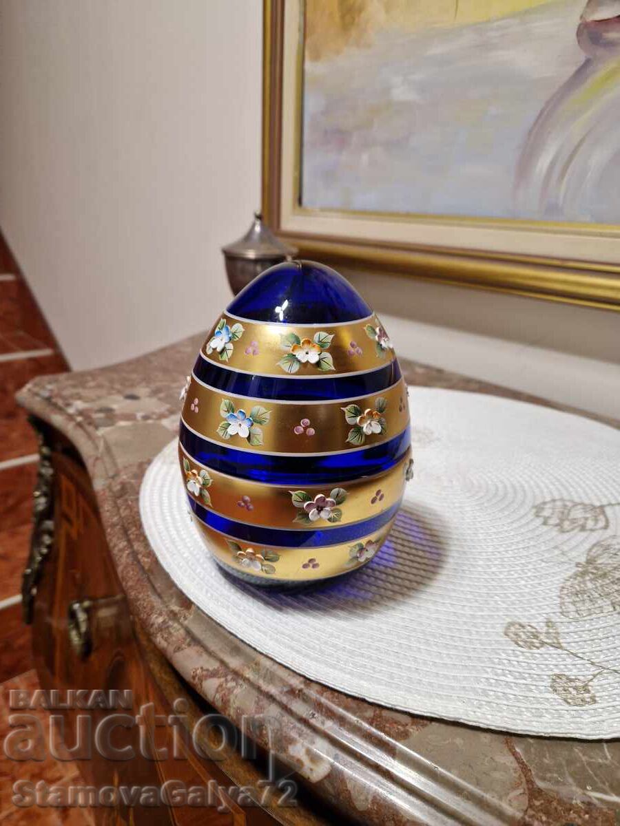 Minunată bombonieră antică din cristal de Boemia - 6
