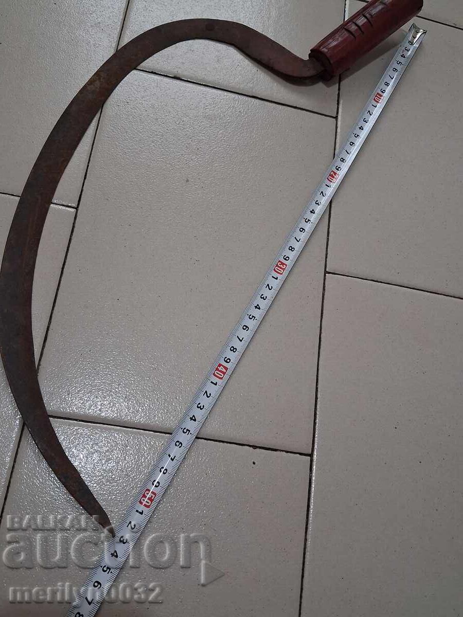 Secera veche de coasă, lamă, fier forjat - 7