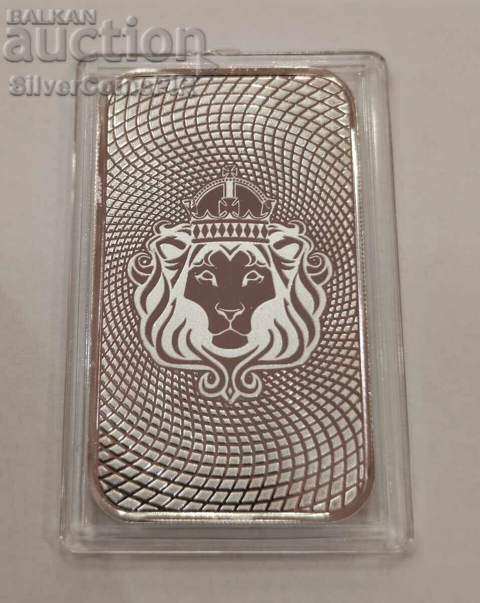 Παράδοση Ασημένια ράβδος 1 oz Λιοντάρι Scottsdale Mint