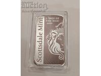 Ασημένια ράβδος 1 oz Λιοντάρι Scottsdale Mint