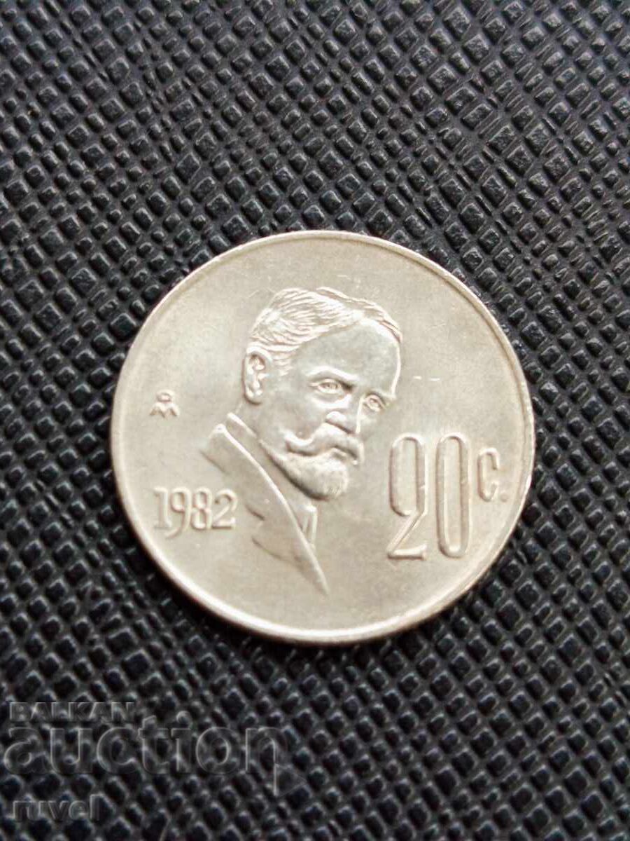 Mexico 20 centavos, 1982