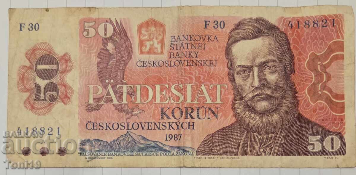 50 coroane cehoslovace din 1987