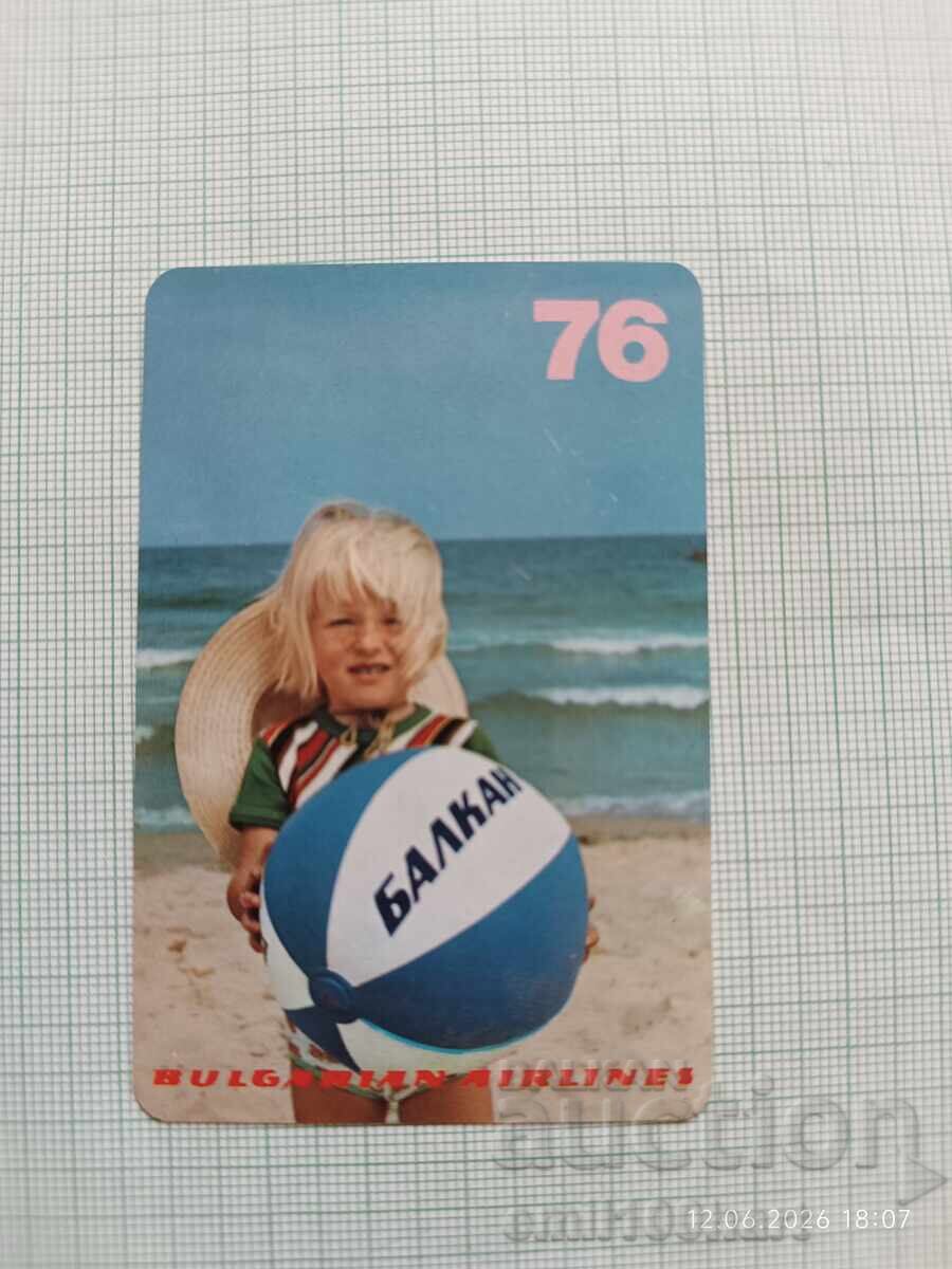 Calendar BGA Balcan 1976 Calendar BGA Balcan 1976