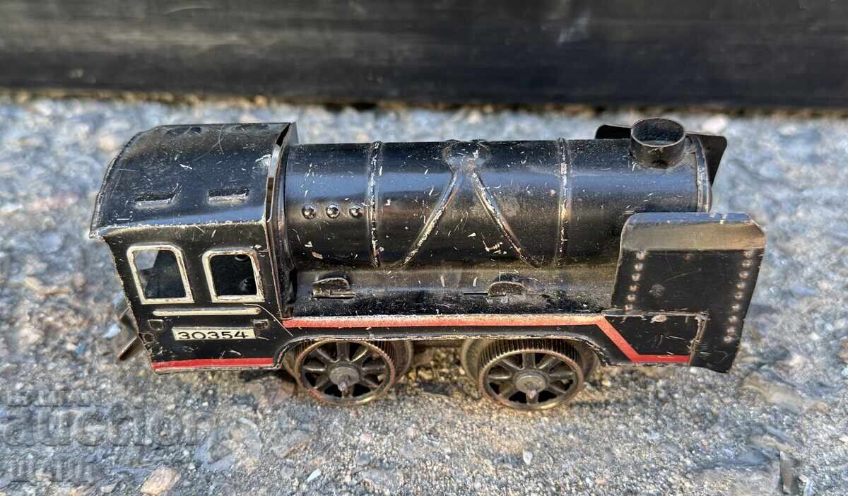 Licitație Jucărie mecanică veche germană din metal, tren, locomotivă