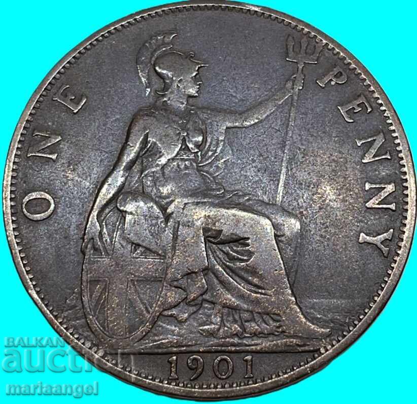 Marea Britanie 1 Penny 1901 Regina Victoria 30mm bronz cu preț € 12.00 | 23.47 BGN