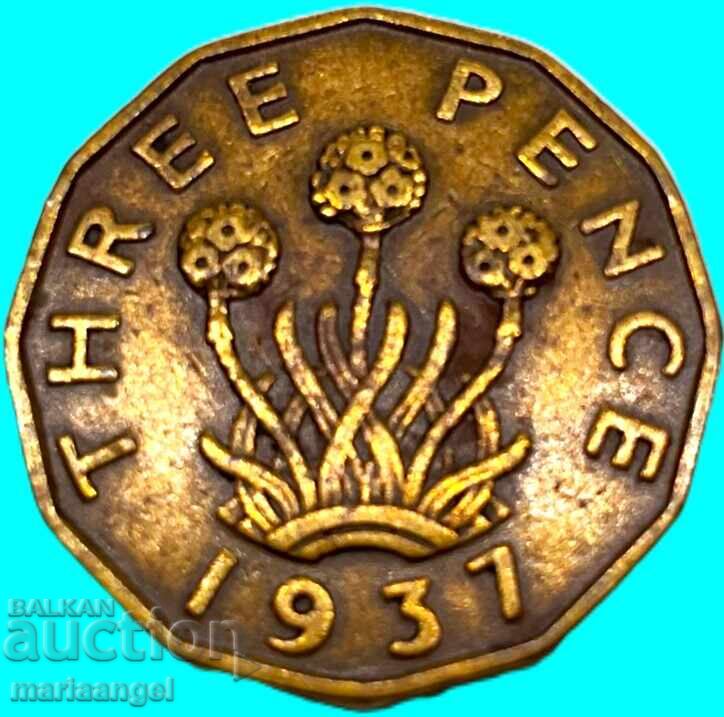3 pence 1937 Marea Britanie