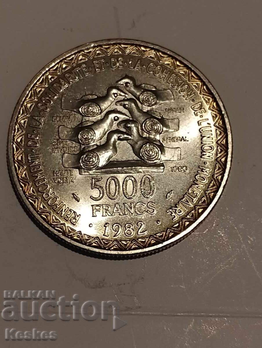 Statele Africii de Vest 1982 5000 franci - 5 Statele Africii de Vest 1982 5000 franci - 5