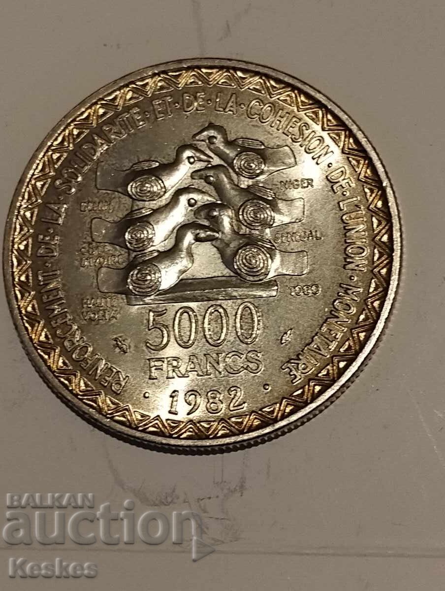 Statele Africii de Vest 1982 5000 franci - 6 Statele Africii de Vest 1982 5000 franci - 6