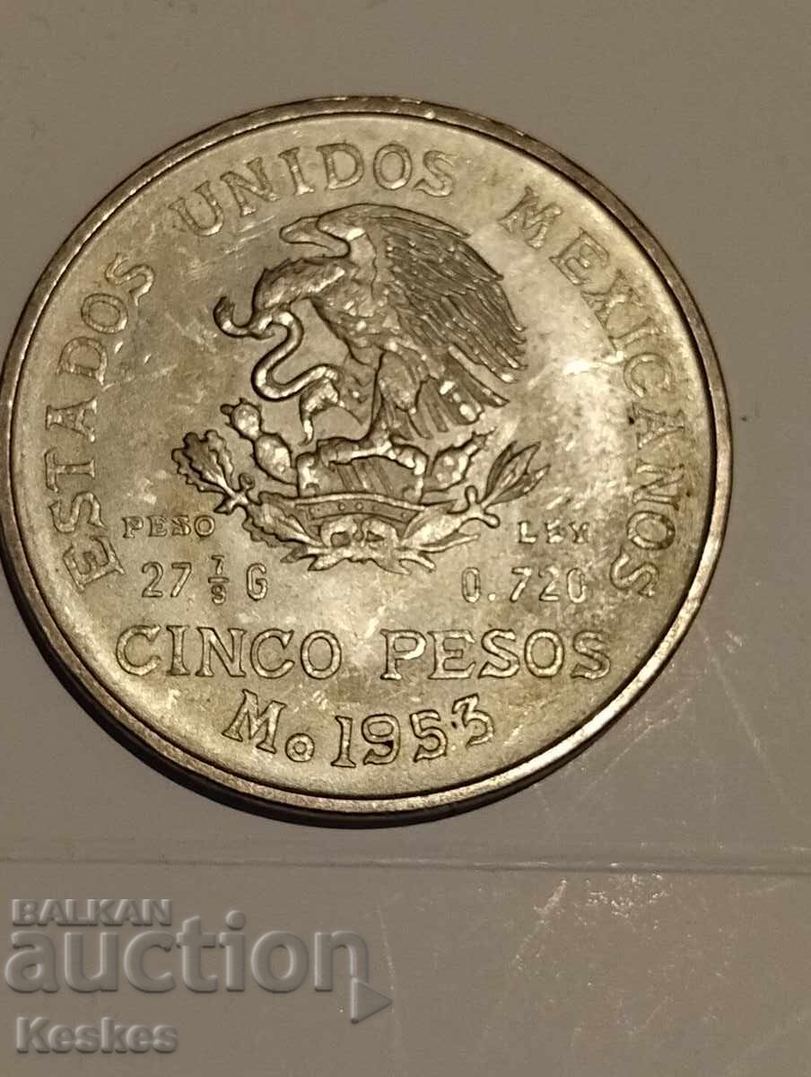 Mexic 5 pesos 1953 - 5 Mexic 5 pesos 1953 - 5