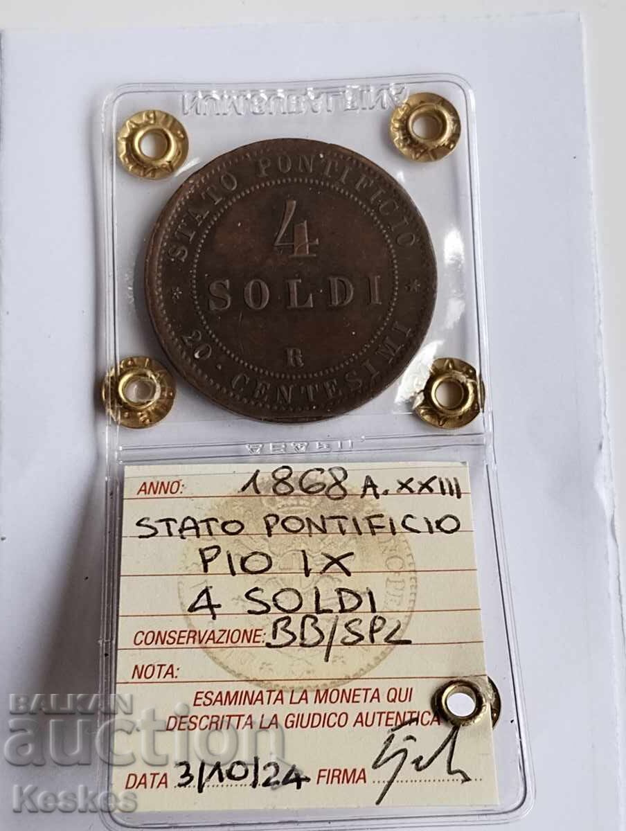 Vatican 4 soldi 1868 with price € 45.00 | 88.01 BGN