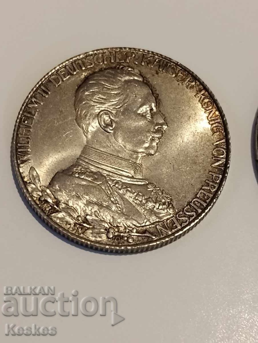 Germania Prusia 2 și 3 mărci 1913 cu preț € 140.00 | 273.82 BGN