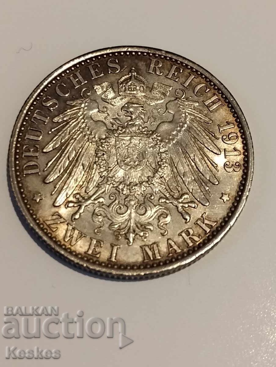 Livrarea Germania Prusia 2 și 3 mărci 1913