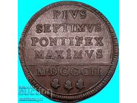 1 baiocco 1802 Vatican Roma Pius al VII-lea 11,62g - rar