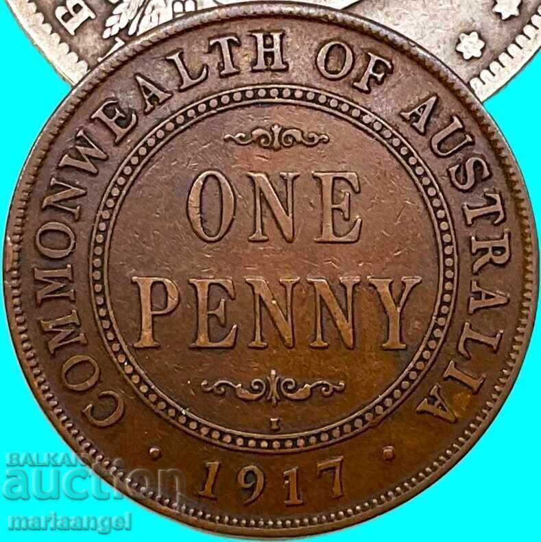 Marea Britanie 1 penny 1917 Australia George V 30mm bronz - 5