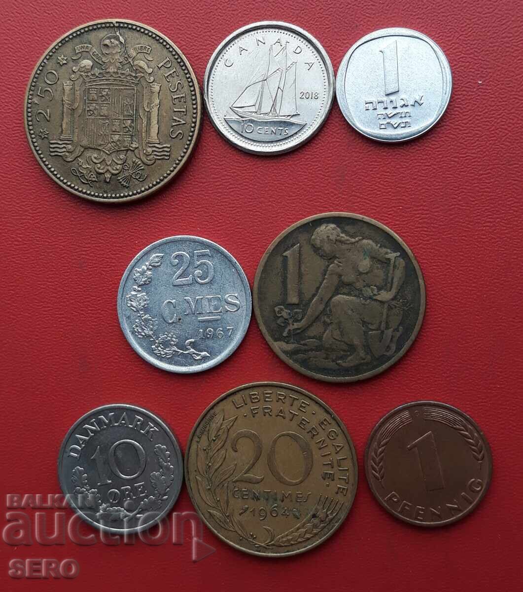 Lot mixt de 8 monede